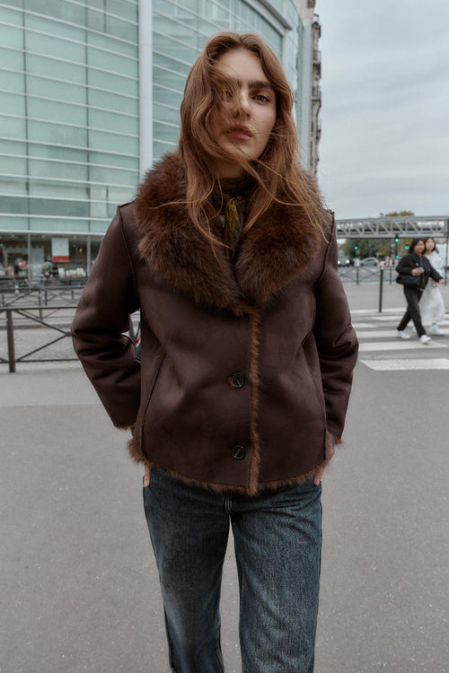 Blouson réversible double-face effet fourrure