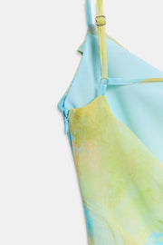 Robe midi drapée imprimée