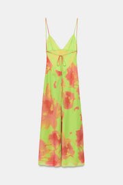 Robe midi à bretelles imprimée