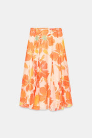 Jupe midi à imprimé floral