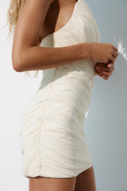 Robe mini contrastée en tulle