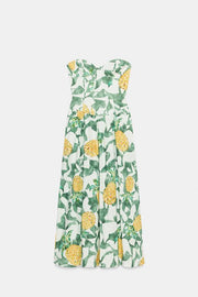 Robe corset en popeline à imprimé fruits
