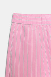 Pantalon large en popeline à rayures