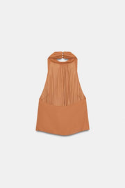 Top satiné drapé