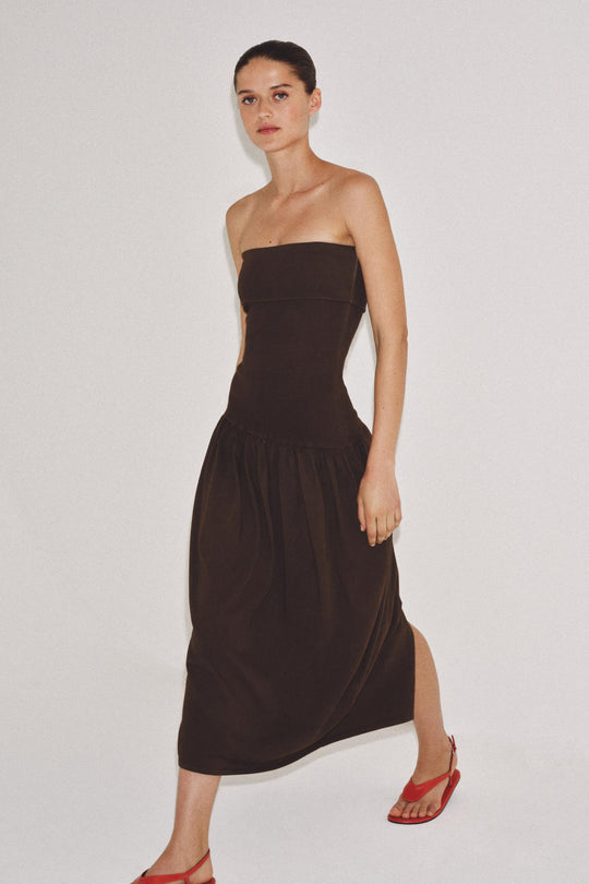 Robe bandeau contrastée