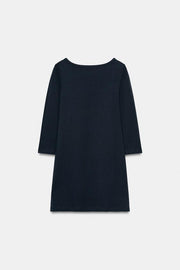 Robe courte à col bateau