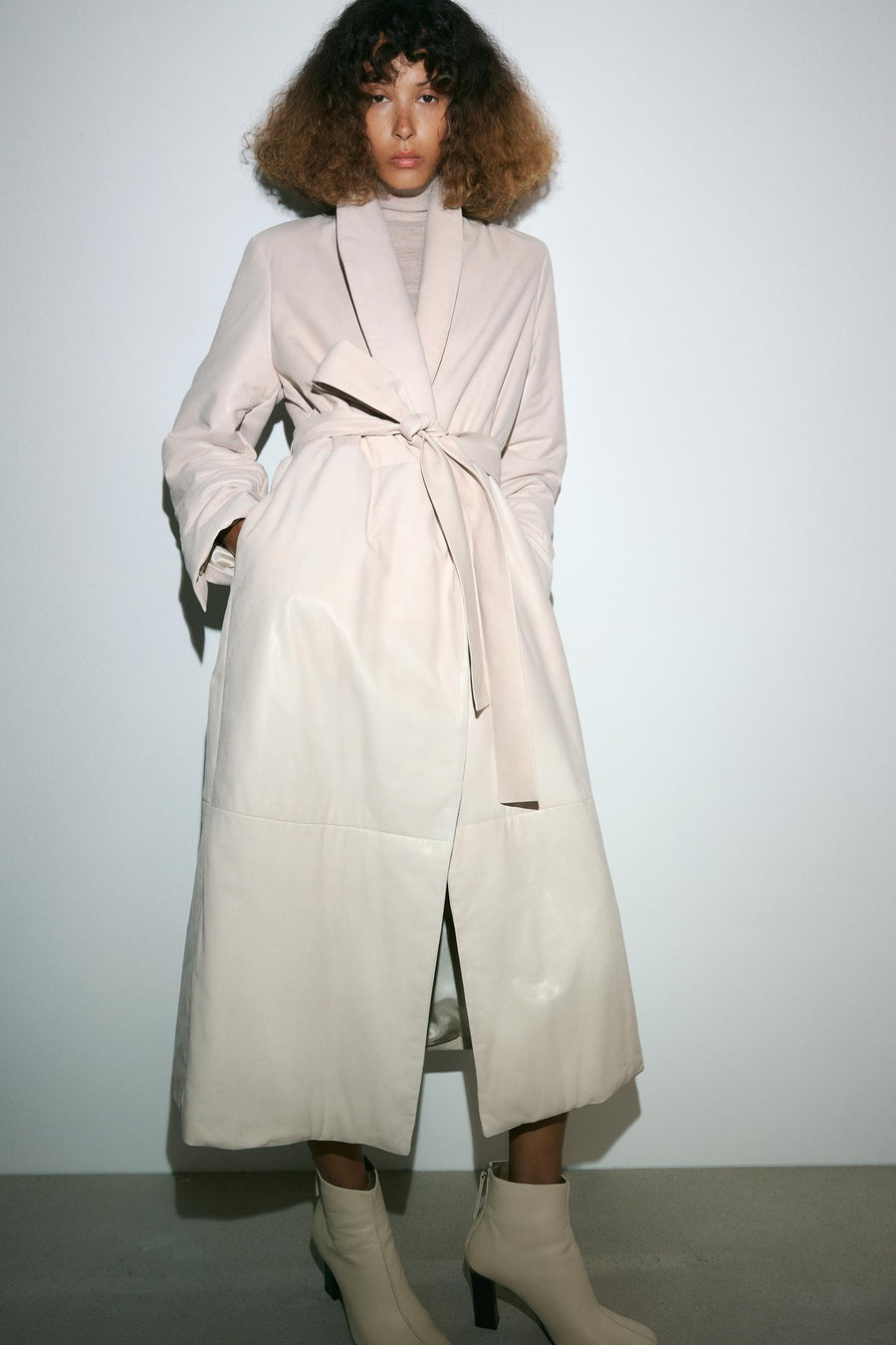 Manteau en cuir matelassé ZW Collection Édition limitée