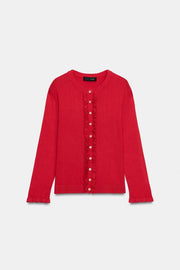 Veste en maille à volants