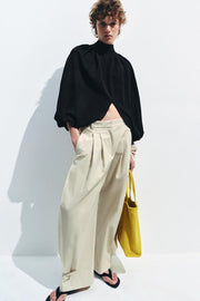 Top effet cape en maille fine