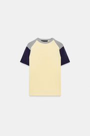 Top en maille à blocs de couleurs