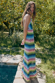 Robe longue en maille à bretelles