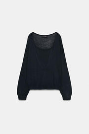 Pull contrasté en maille