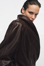 Veste effet cuir avec ceinture ZW Collection