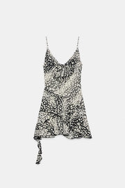 Robe mini asymétrique imprimée