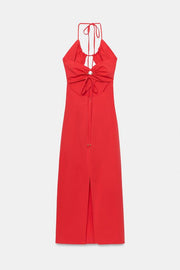 Robe midi crayon drapée à découpes