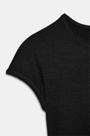T-shirt court à pois et manches courtes