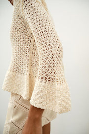 Pull en maille à volants