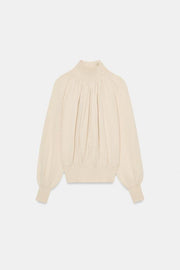 Blouse fluide en maille contrastée