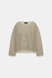 Pull en maille fine à rayures