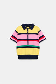 Polo en maille rayée