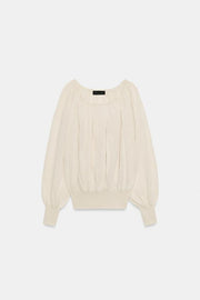 Blouse en maille à col bateau