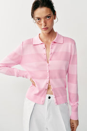 Veste en maille à rayures