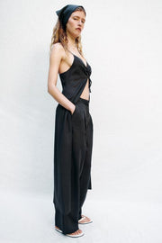 Top lingerie long en lin
