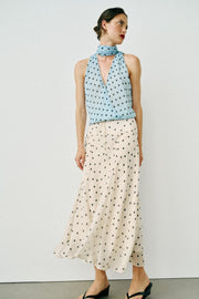 Jupe midi à pois