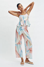 Pantalon large imprimé