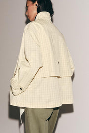 Veste à carreaux et col contrasté ZW Collection