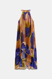 Robe imprimée à bas asymétrique