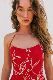 Robe midi en popeline imprimée