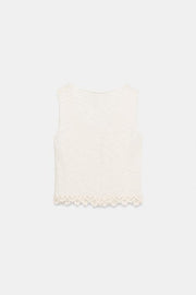 Top en maille à bas crocheté