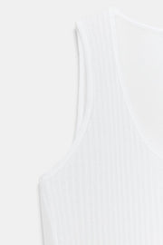 Top semi-transparent en maille contrastée