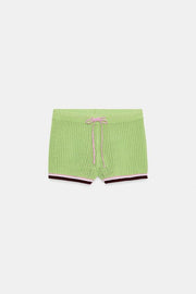 Short en maille à taille élastique