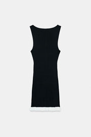 Robe courte en maille côtelée