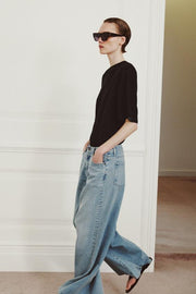 Jean ZW Collection maxi à jambe large et taille basse