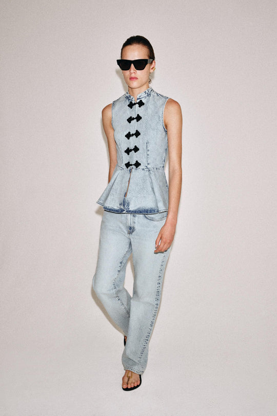 Gilet en denim à brandebourgs ZW Collection