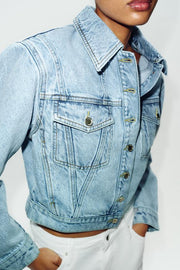 Blouson Z1975 court en denim à épaulettes