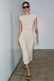 Robe midi drapée