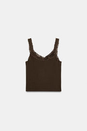 Top à bretelles en dentelle