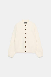 Veste en maille à bouton contrasté