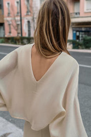Blouse contrastée en maille