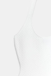 Robe dos-nu en maille contrastée