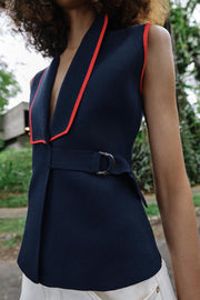 Gilet croisé à boucles