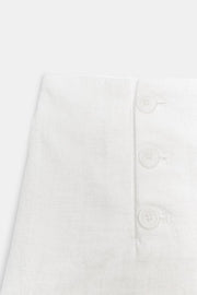 Short en ramie à boutons