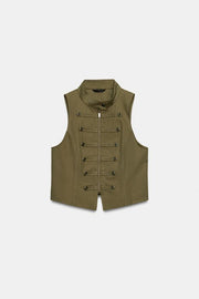 Gilet à fermeture zippée et boutons