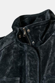 Blouson 100 % cuir suédé à poches