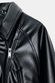 Blouson effet cuir avec ceinture