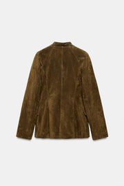 Blouson cintré 100 % cuir suédé